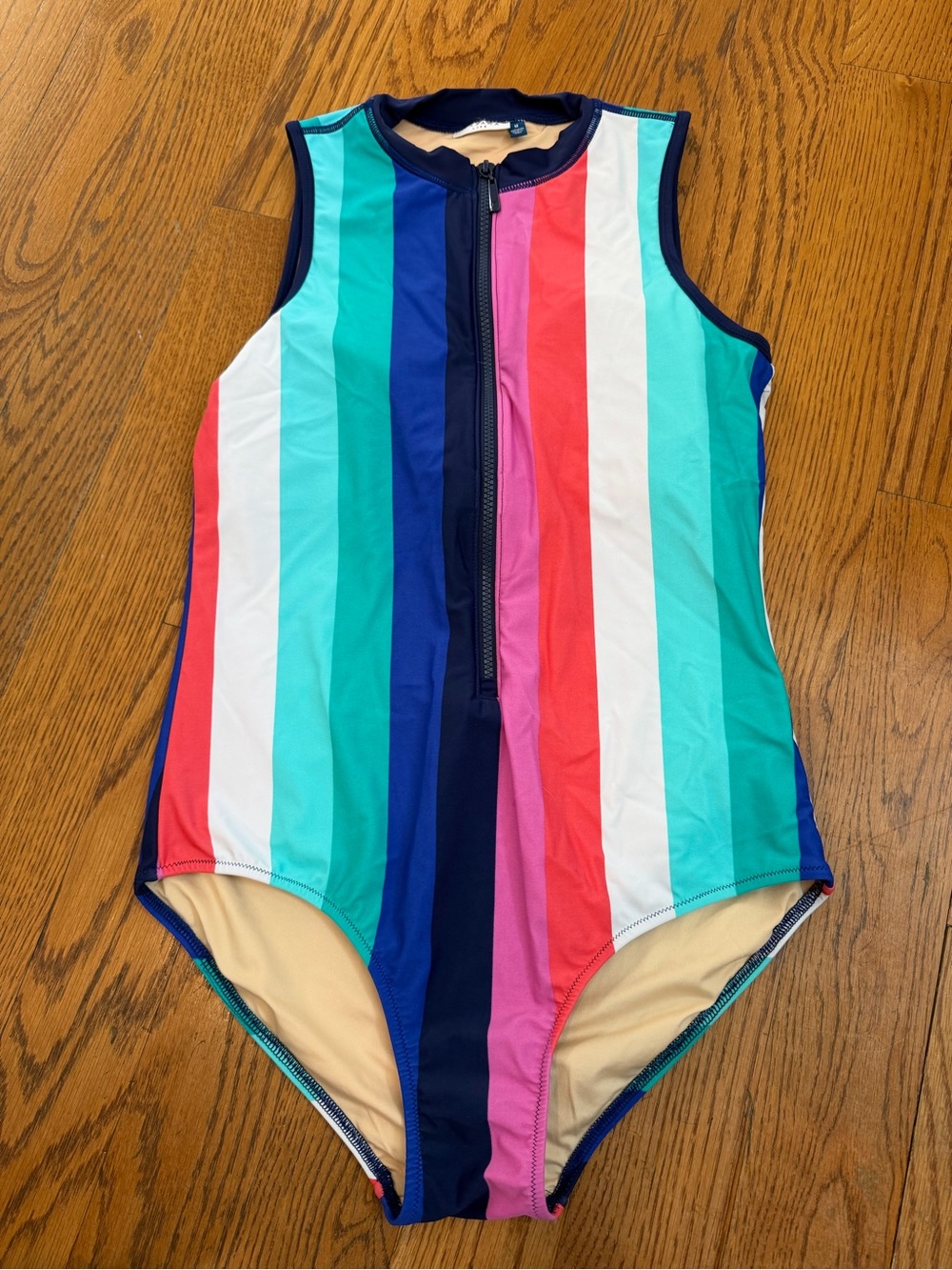Cabana Life Woman’s Multi-Color Striped One-Piece Swimsuit